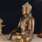 Handcrafted Fine Brass Buddha Statue | Bhoomisparsha Mudra | 15" Height | Traditional Indian Artistry | Premium Collection | Sacred Art | Jaipurio